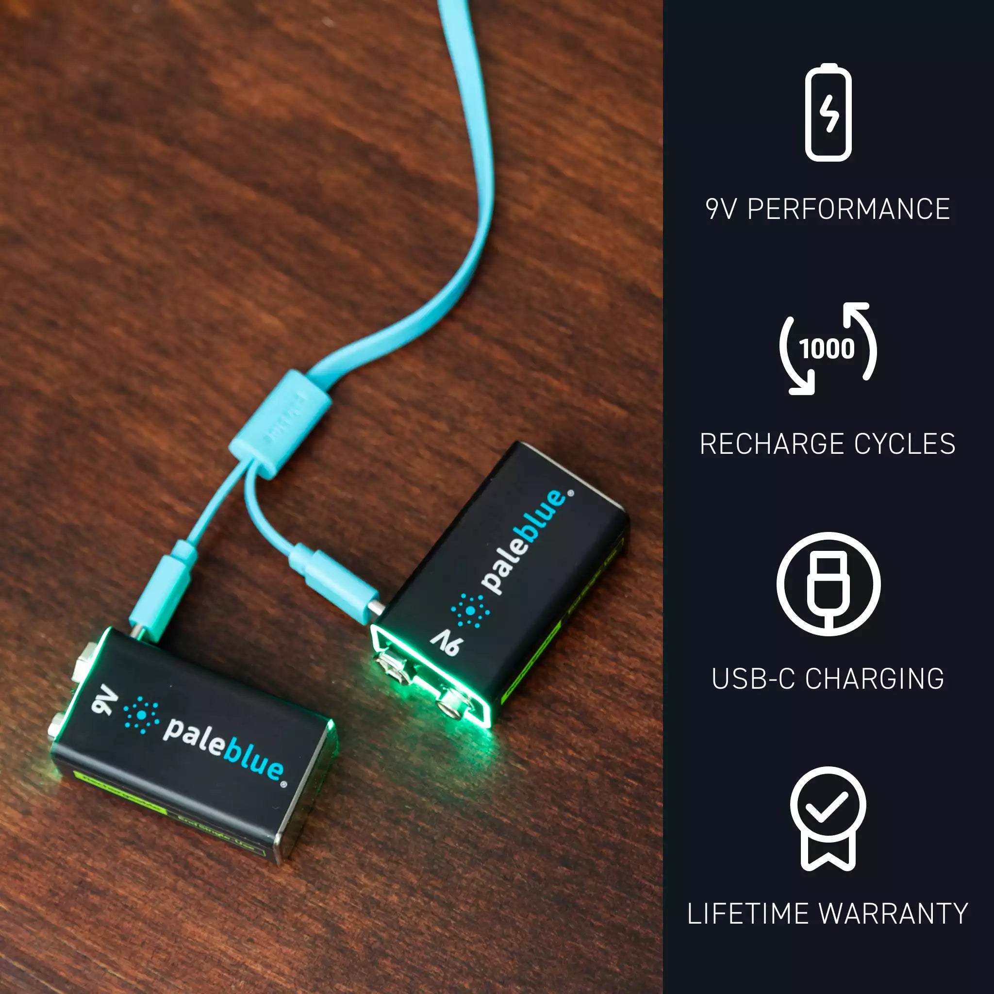 Voyager 9V USB-C Rechargeable Batteries